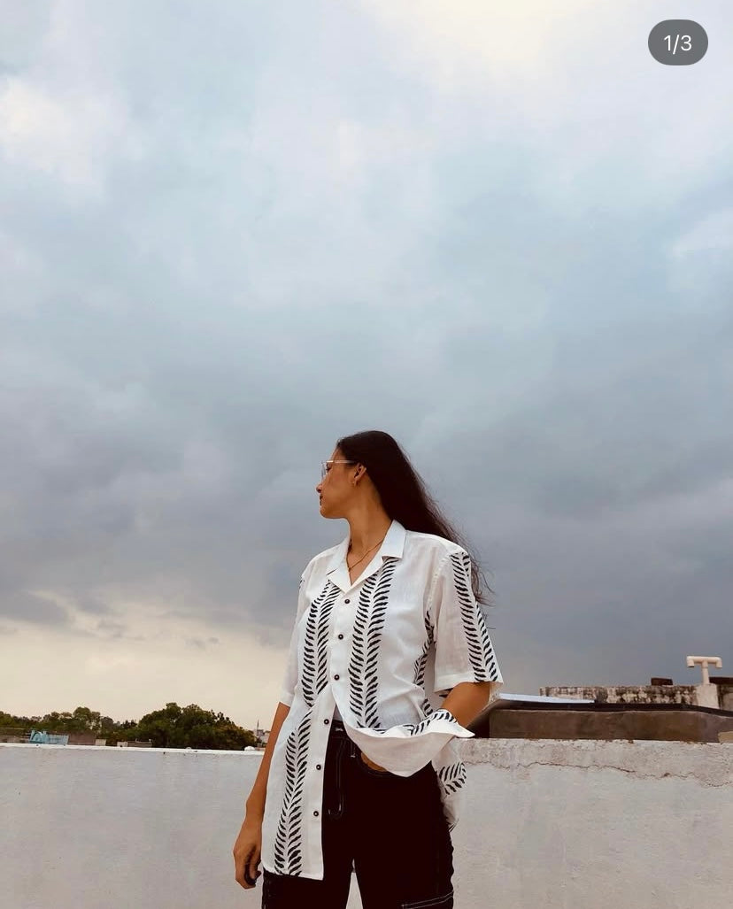 Leaf Handblock Printed Shirt