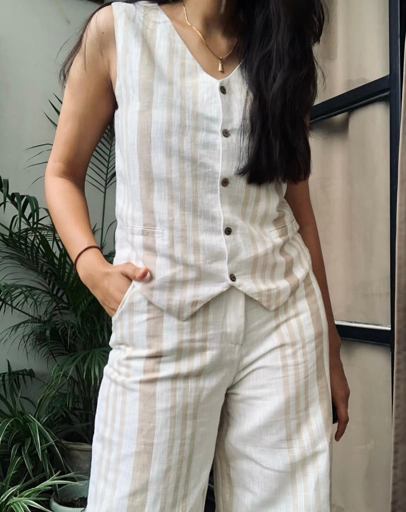 Bliss Beige Stripted Set