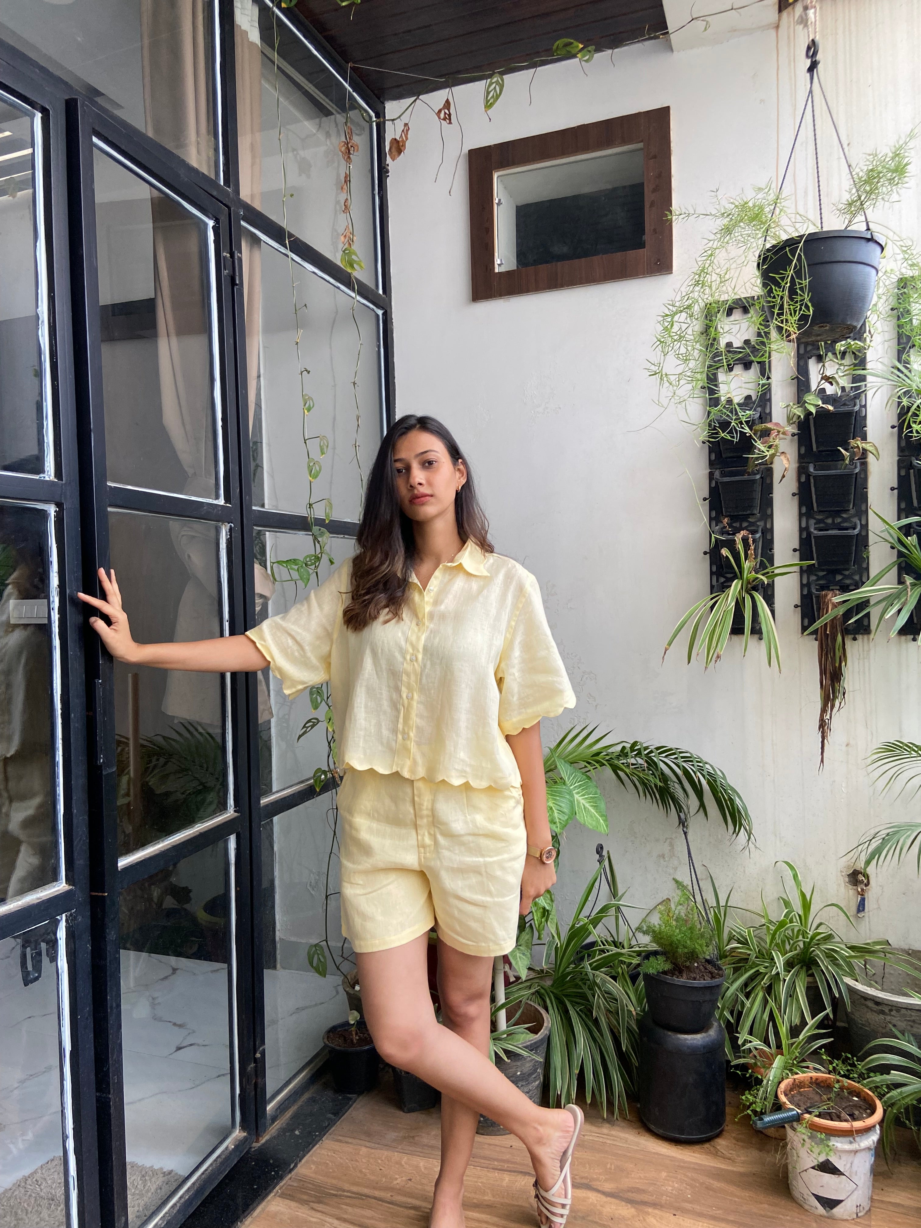 Butter Yellow Linen Set