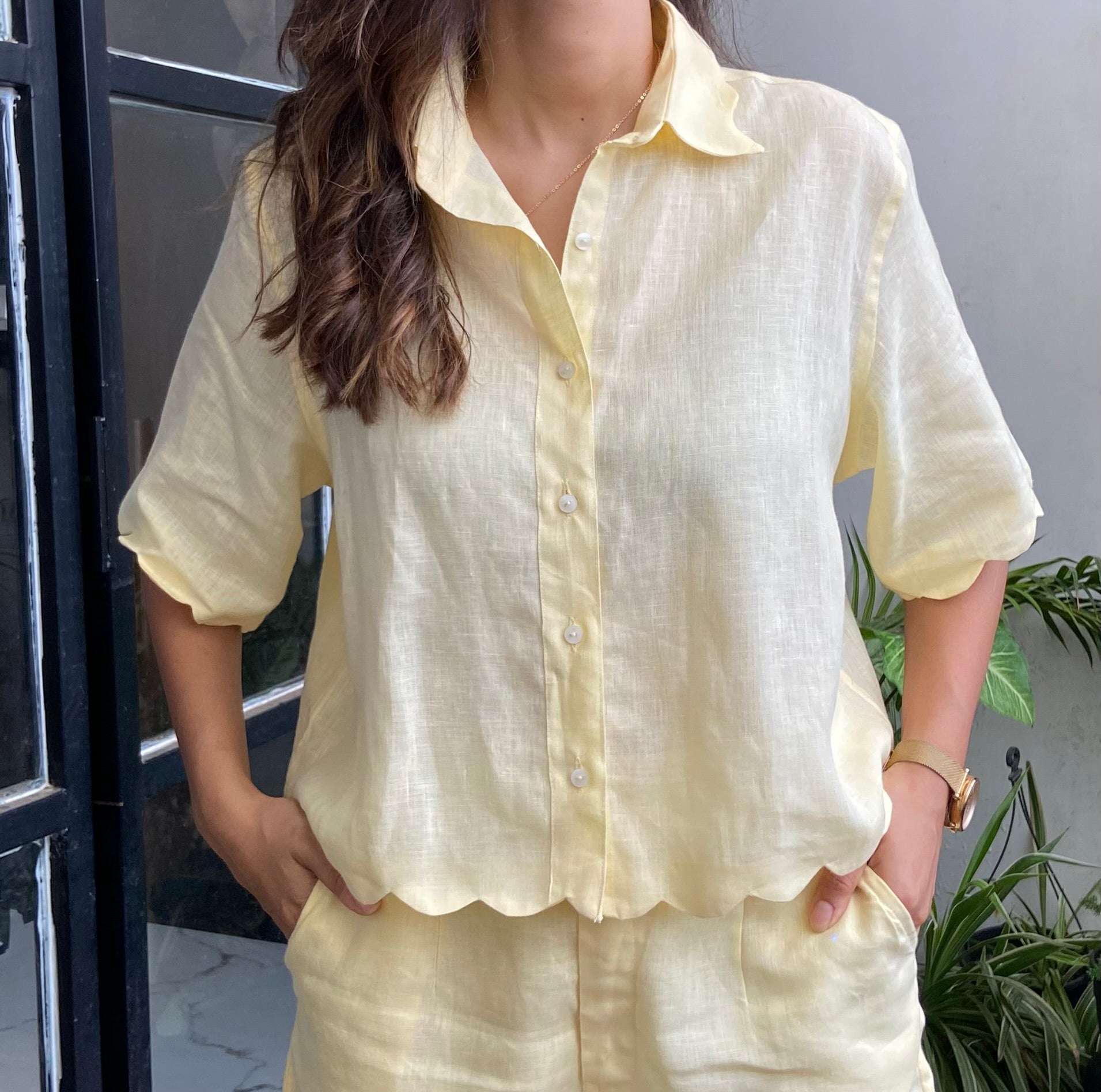 Butter Yellow Linen Set