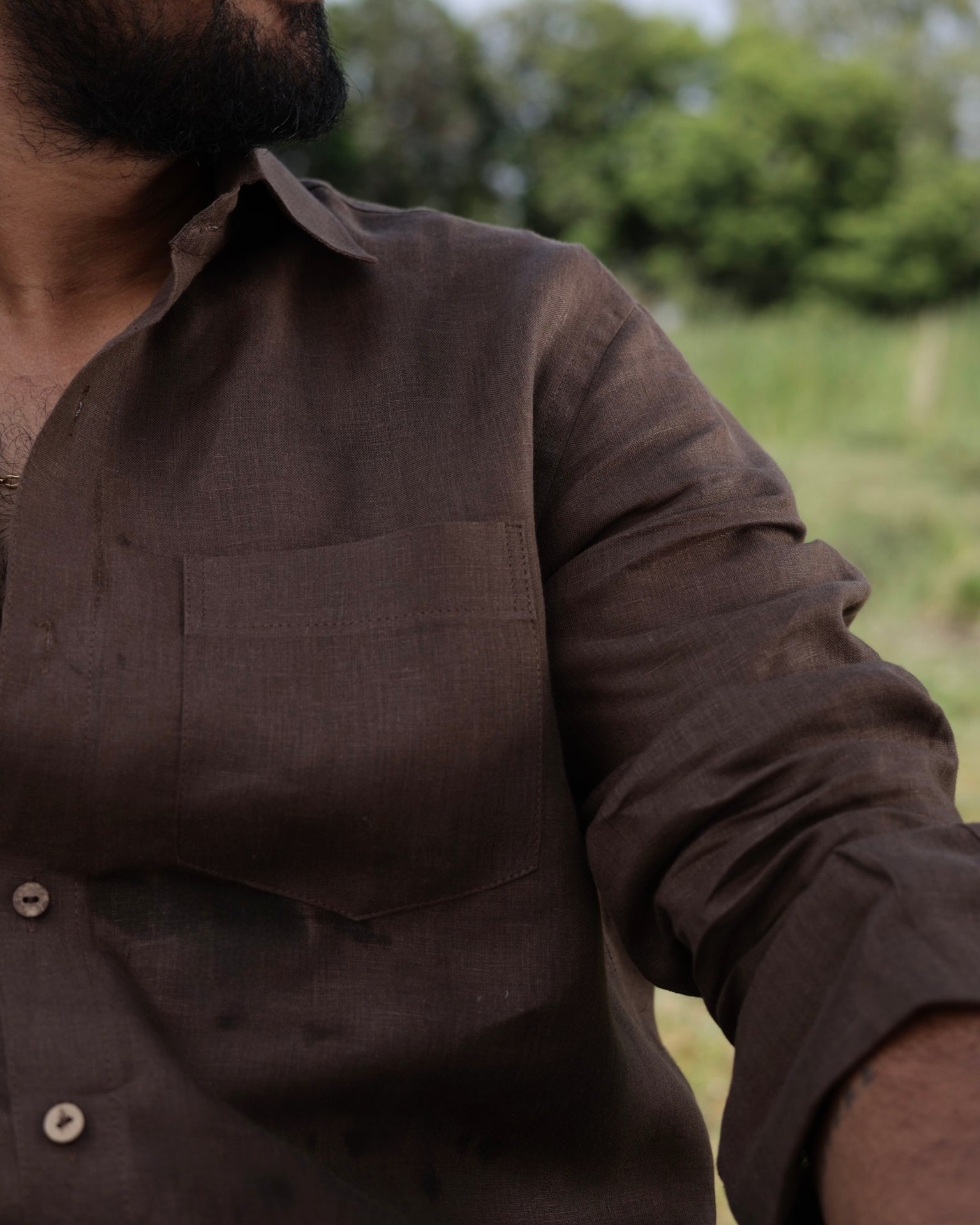 Earthy Brown Linen Shirt