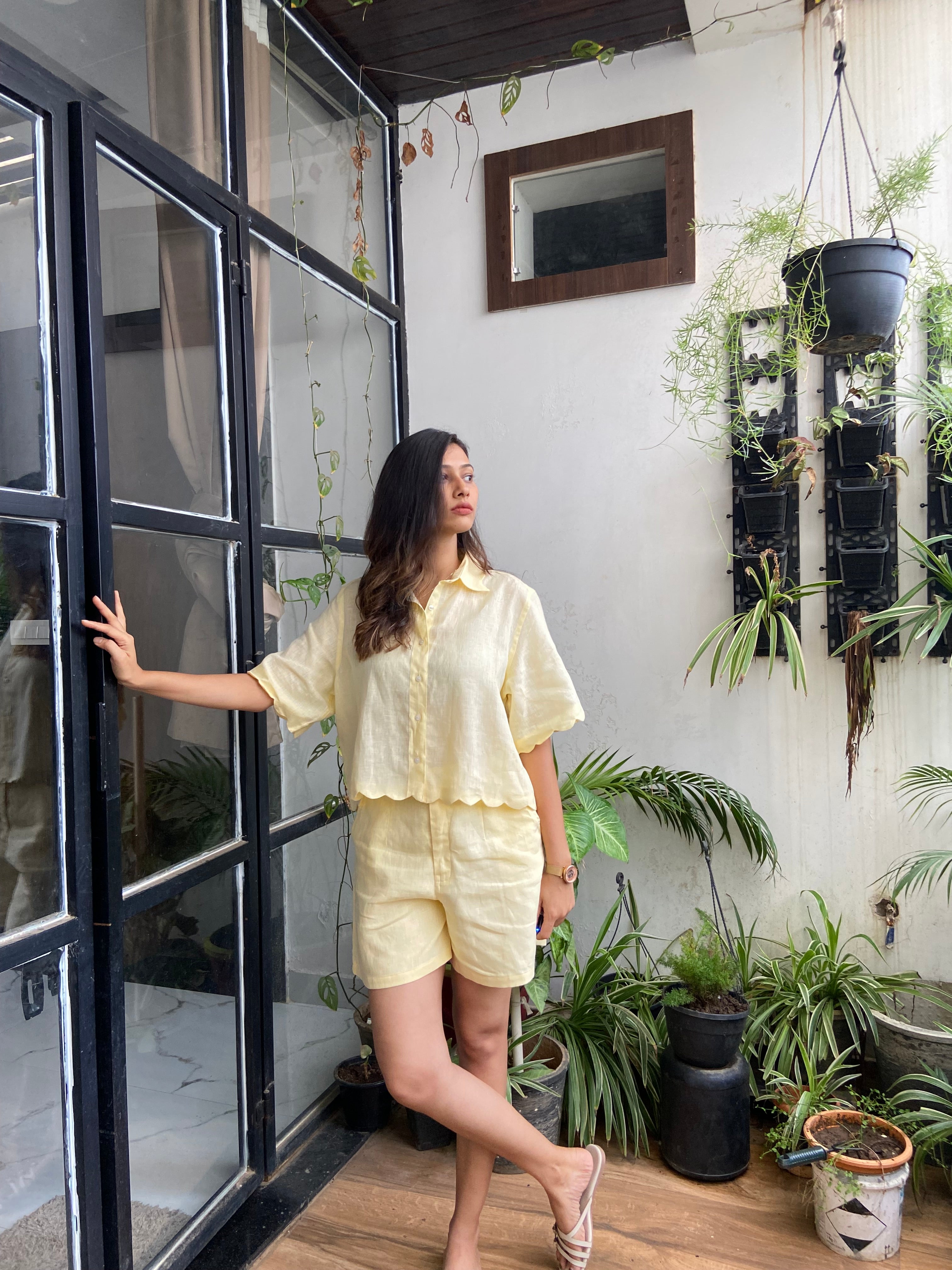 Butter Yellow Linen Set