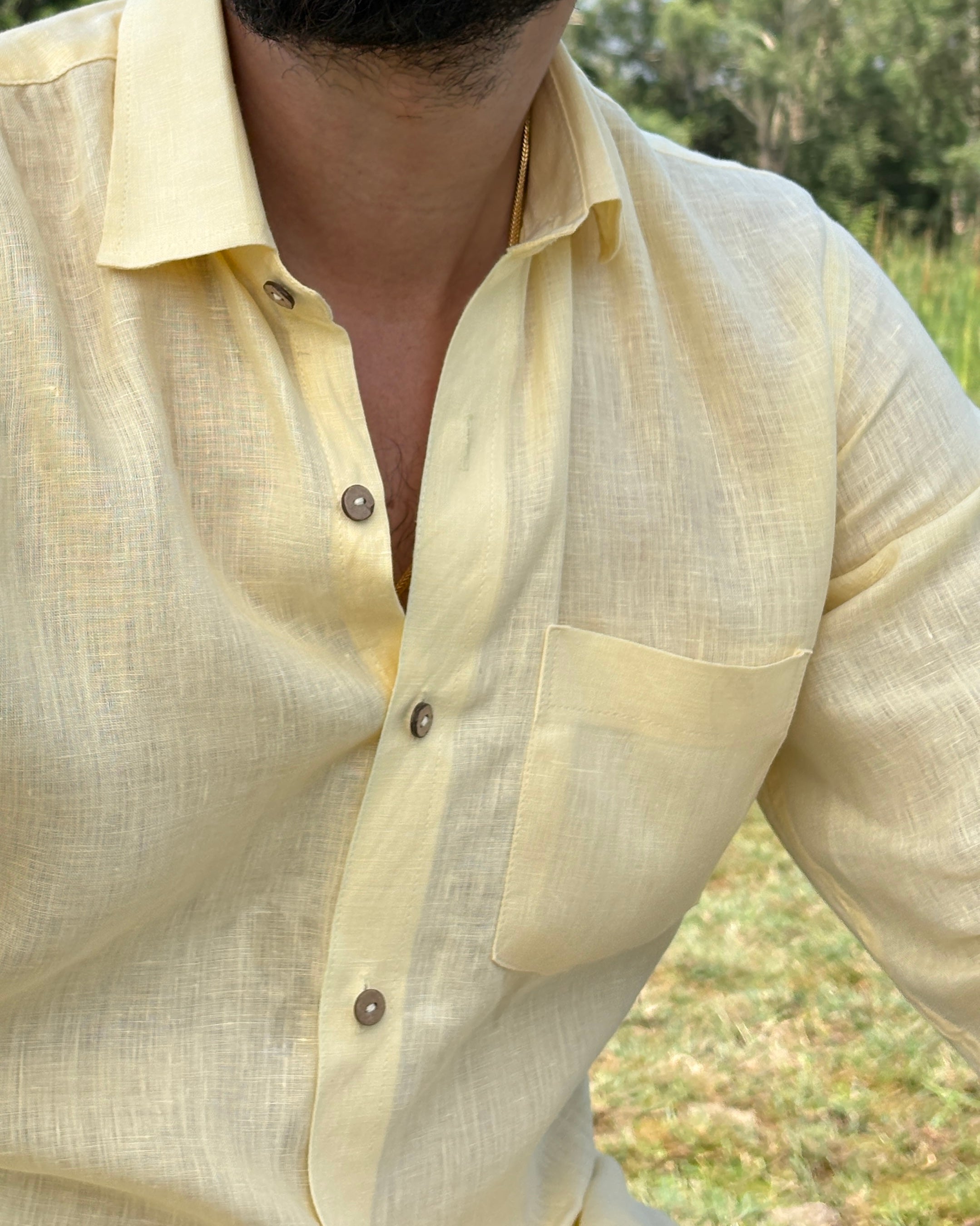 Butter Yellow Linen Shirt