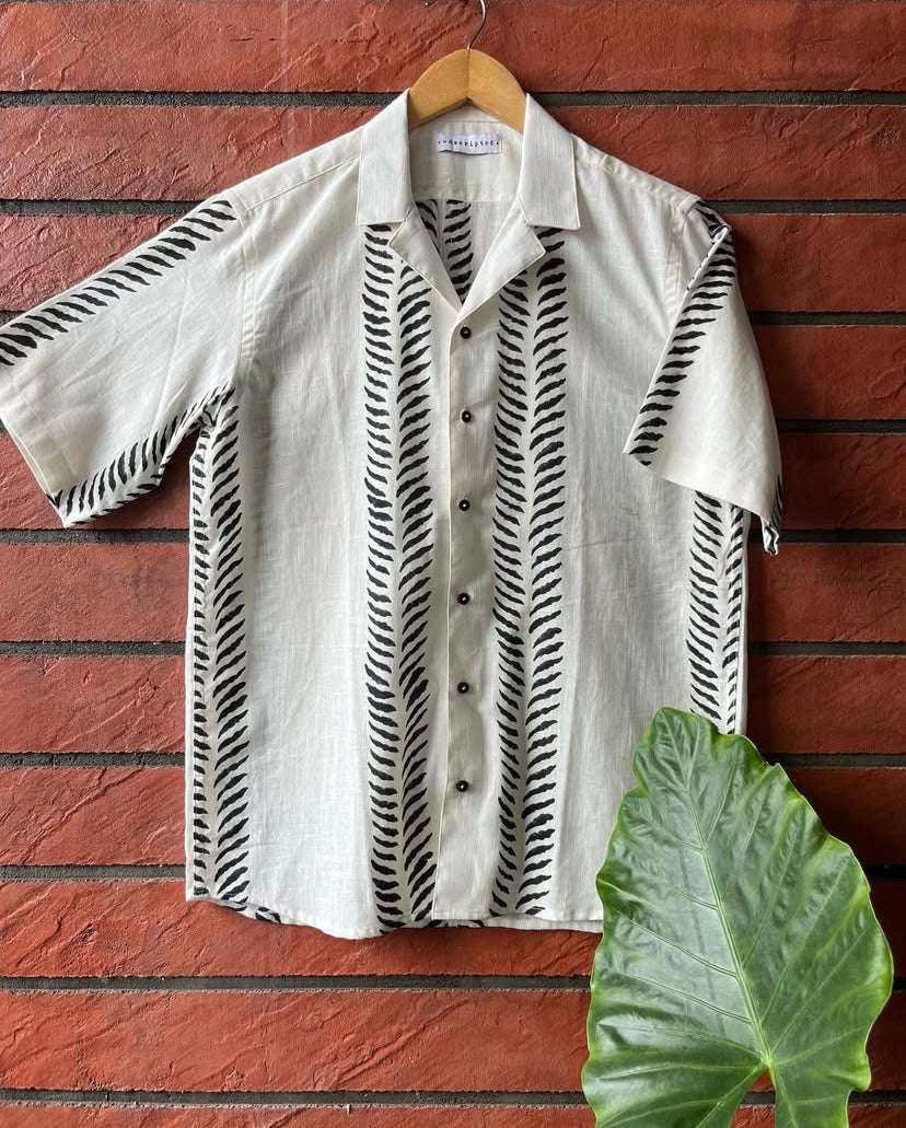 Leaf Handblock Printed Shirt