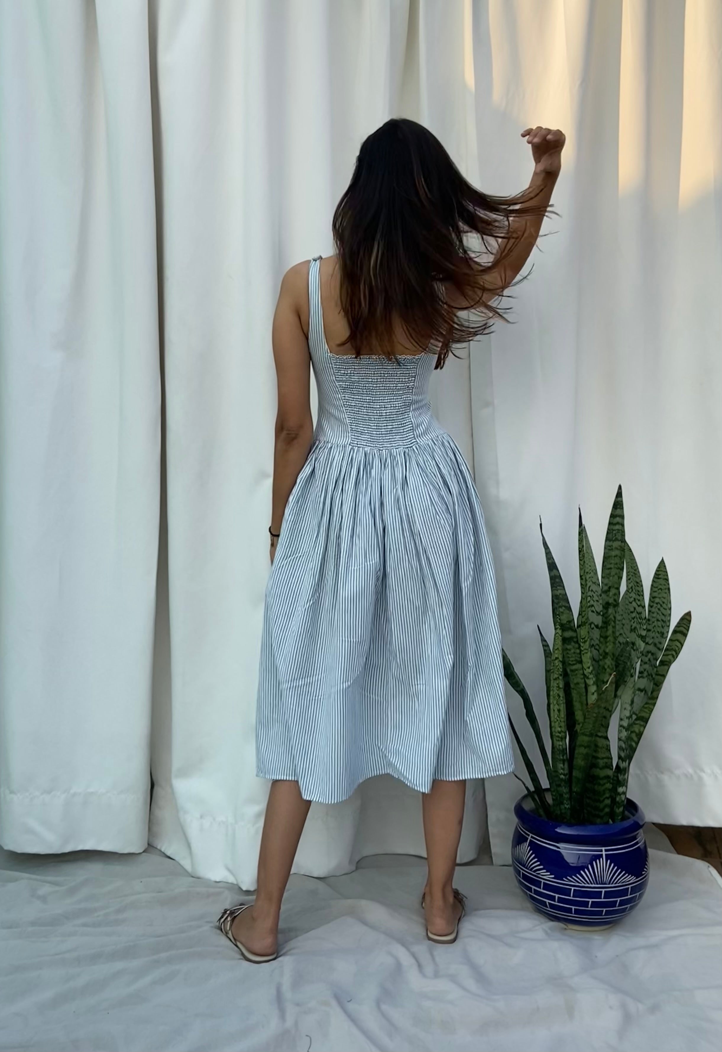 Coastal Striped Dropwaist Dress