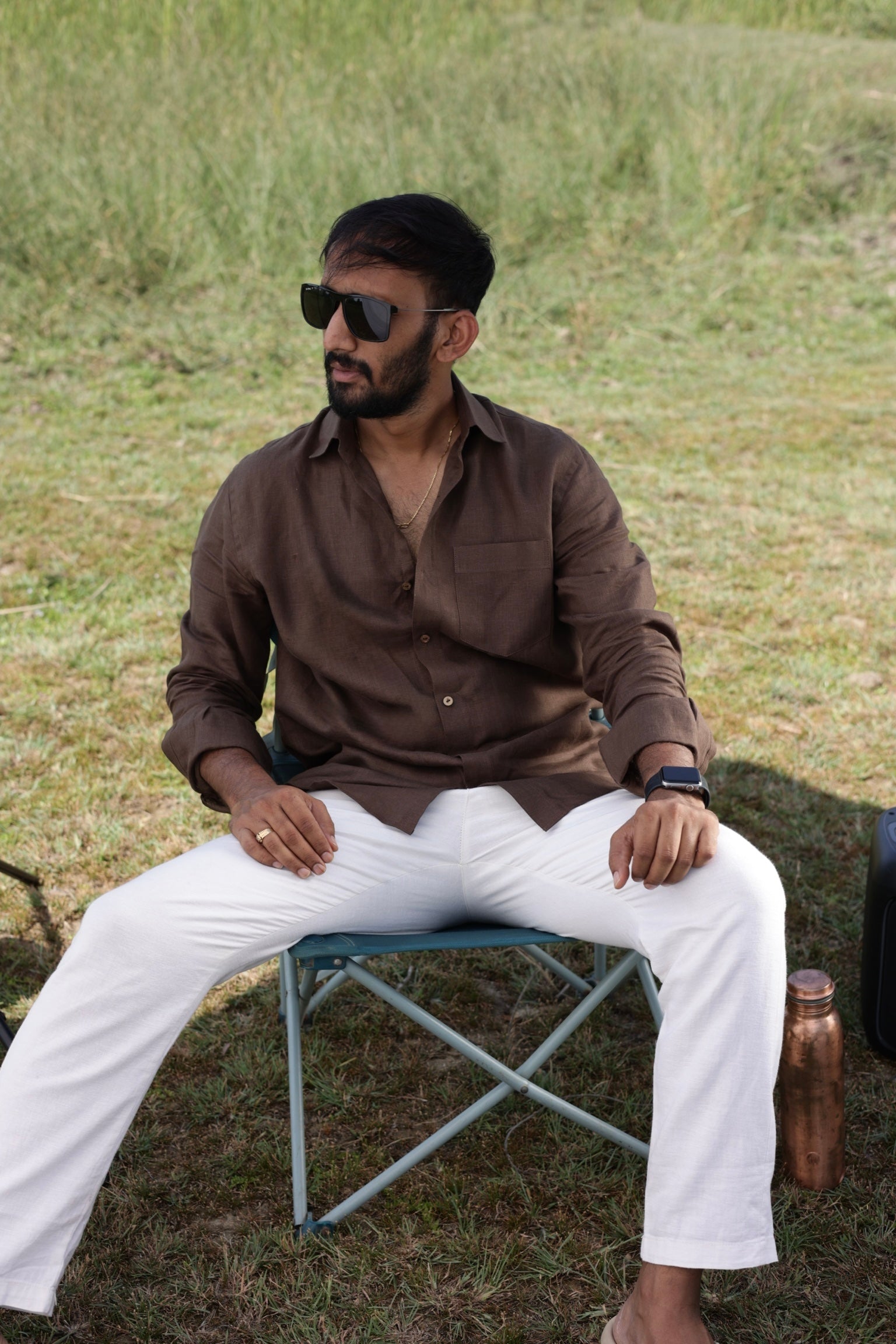 Earthy Brown Linen Shirt