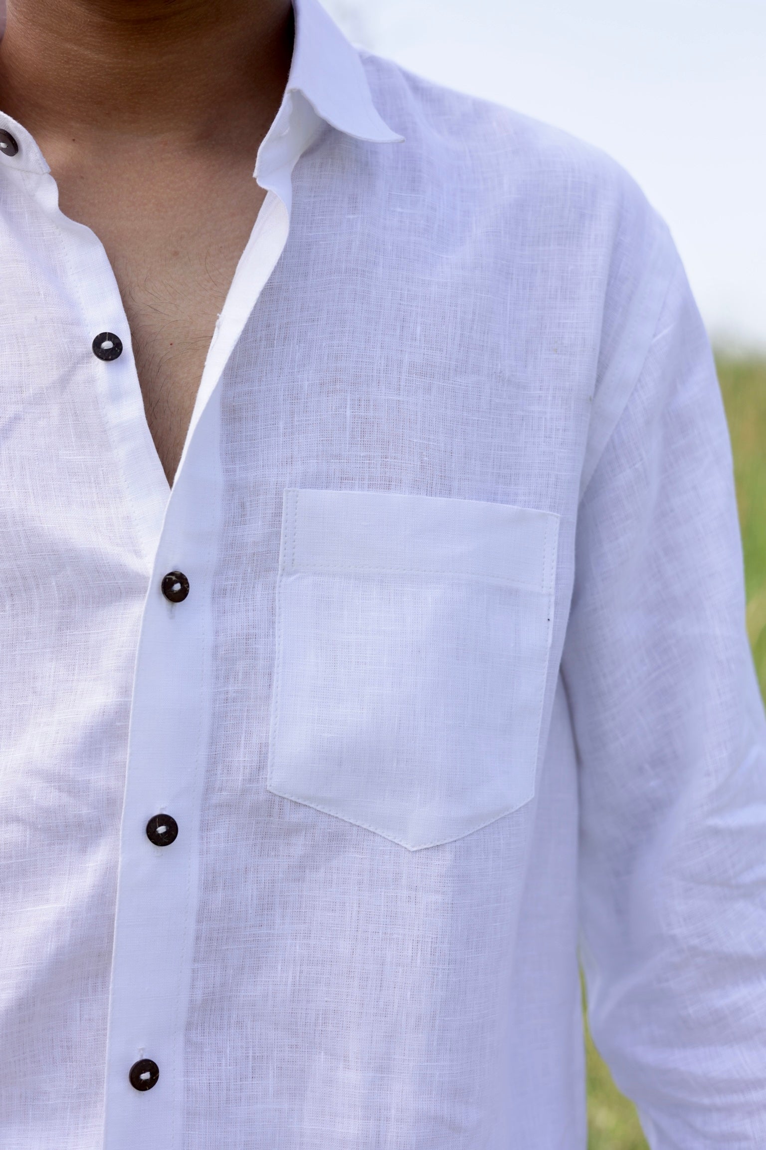 Crisp White Linen Shirt
