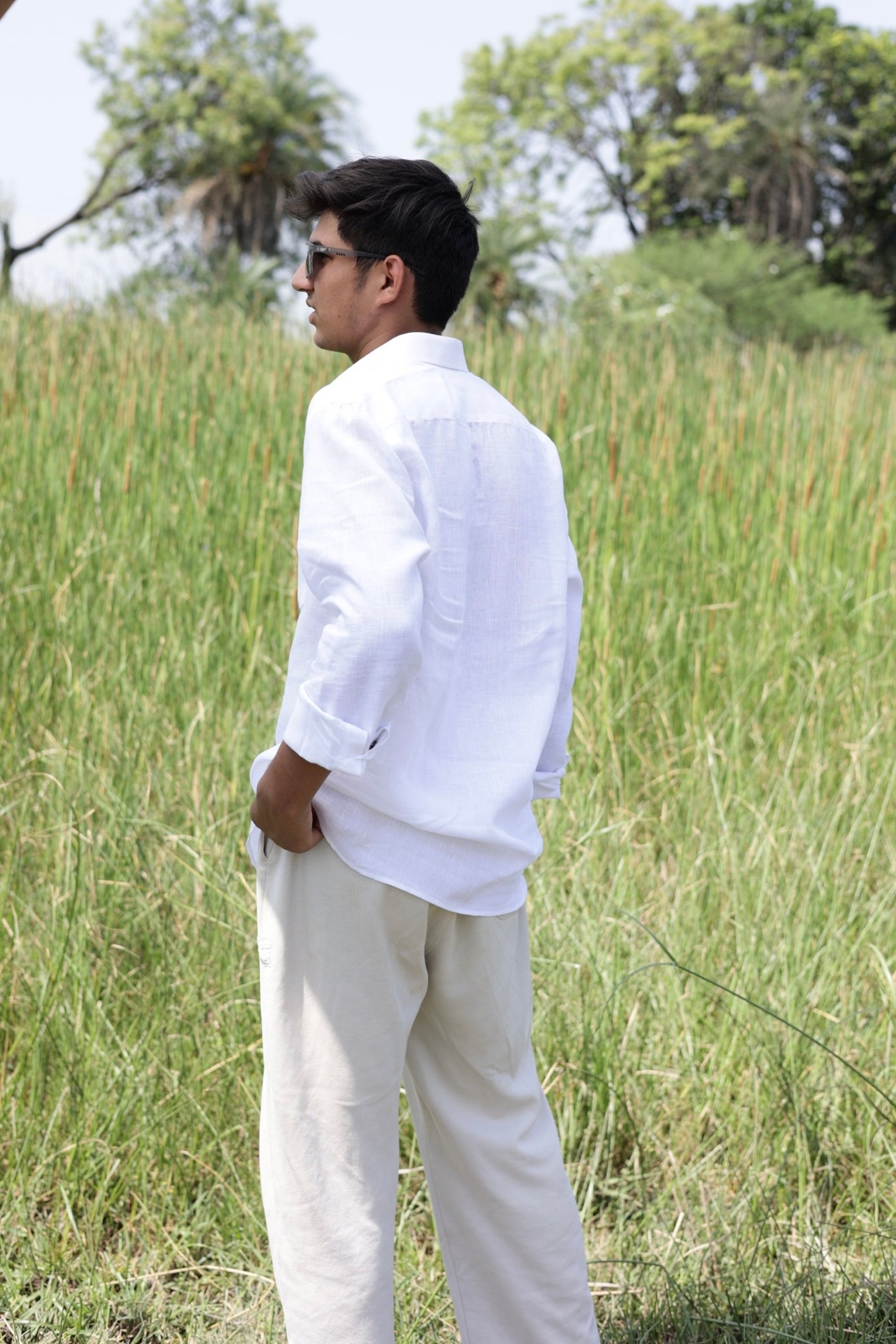 Crisp White Linen Shirt