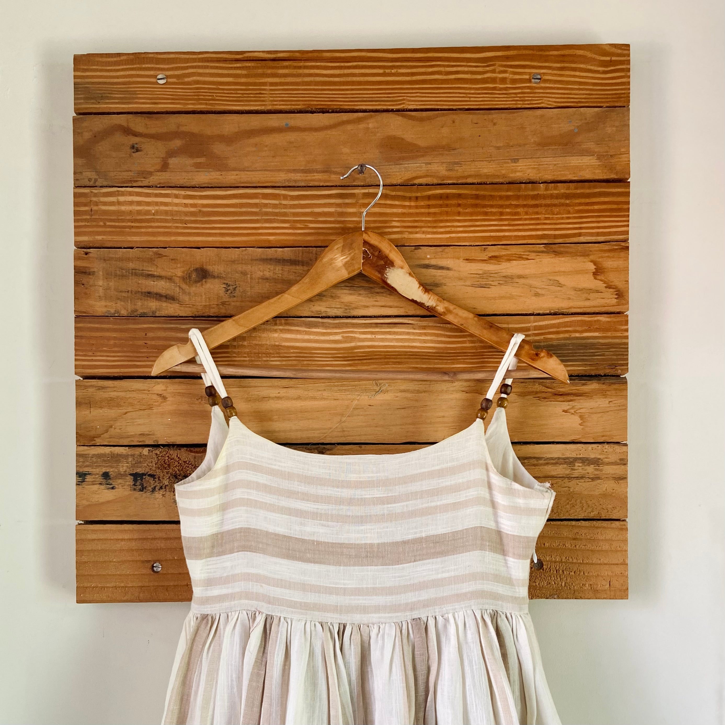 Beige Striped Dress